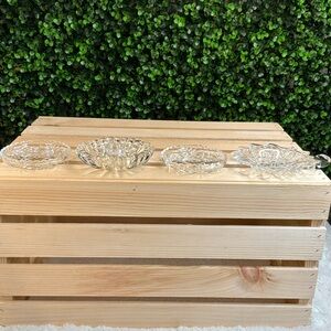 Vintage Lot of Four Crystal Glass Candle Holders Each Unique Retro Decor